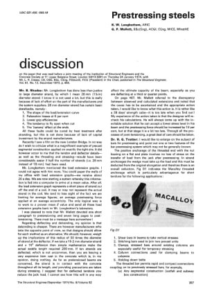 Discussion on Prestressing Steels by K.W. Longbottom and G.P. Mallett