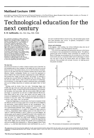 Maitland Lecture 1980 Technological Education for the Next Century