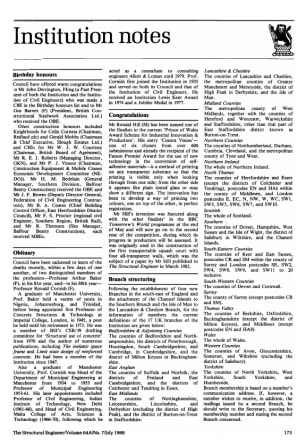 Institution Notes - The Institution of Structural Engineers