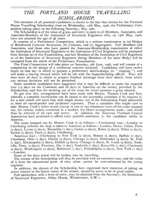 The Portland House Travelling Scholarship