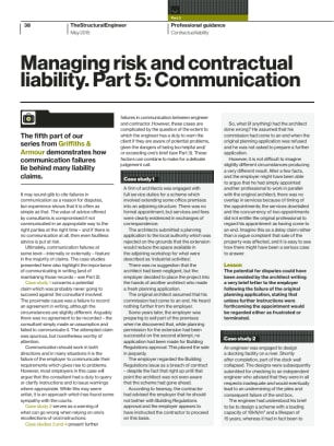 Managing risk and contractual liability. Part 5: Communication