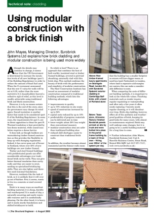 Using modular construction with a brick finish
