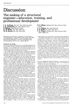 Discussion on The Making of a Structural Engineer - Education, Training, and Professional Developmen