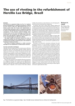 The use of riveting in the refurbishment of Hercilio Luz Bridge, Brazil
