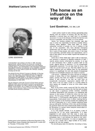 Maitland Lecture 1974 The home as an Influence on the Way of Life