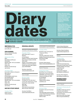 Diary dates (May 2018)