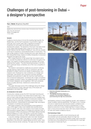 Challenges of post tensioning in Dubai - a designer's perspective