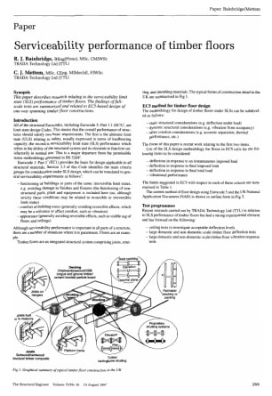 Serviceability Performance of Timber Floors