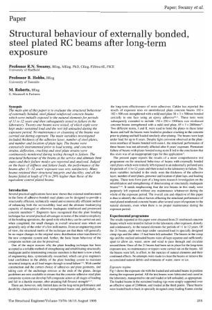 Structural Behaviour of Externally Bonded, Steel Plated RC Beams after Long-Term Exposure