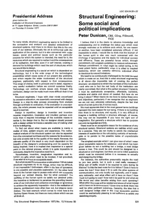 Presidential Address. Structural Engineering: Some Social and Political Implications