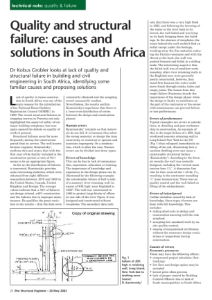 Quality and structural failure: causes and solutions in South Africa
