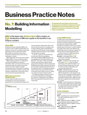 Business Practice Note No. 7: Building Information Modelling