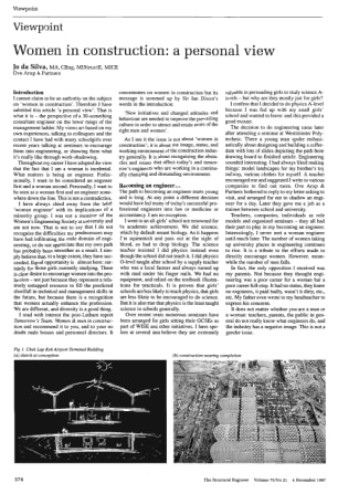 Women in Construction : a Personal View