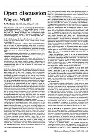 Open Discussion on Why Not WL/8? by A.W. Beeby