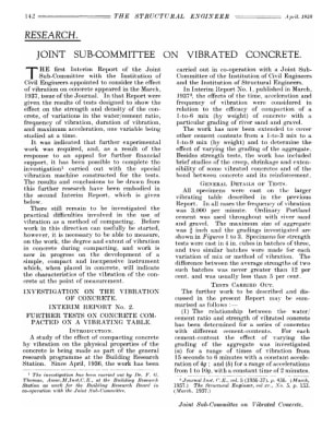 Research Joint Sub-Committee on Vibrated Concrete