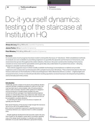 Do-it-yourself dynamics: testing of the staircase at Institution HQ