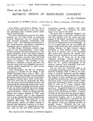 Thesis on the Study of Aesthetic Design of Reinforced Concrete on the Continent (Continued)