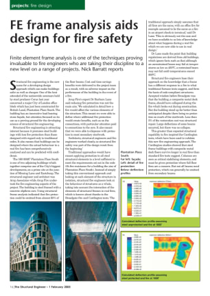 FE frame analysis aids design for fire safety