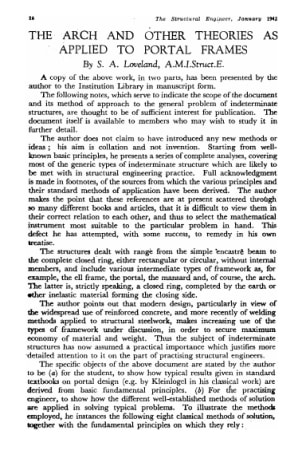 The Arch and other Theories as Applied to Portal Frames