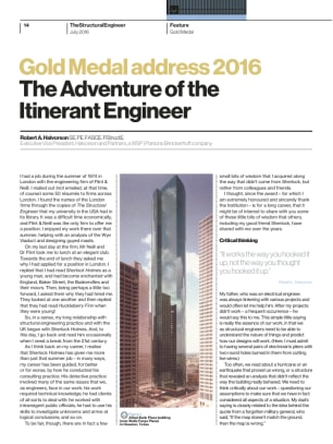 Gold Medal address 2016: The Adventure of the Itinerant Engineer