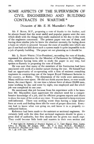 Some Aspects of the Supervision of Civil Engineering and Building Contracts in Wartime. Discussion o