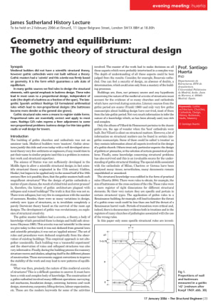 Geometry and equilibrium: The gothic theory of structural design