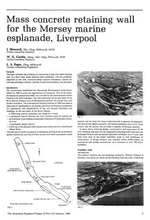 Mass Concrete Retaining Wall for the Mersey Marine Esplanade, Liverpool