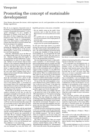 Promoting the Concept of Sustainable Development