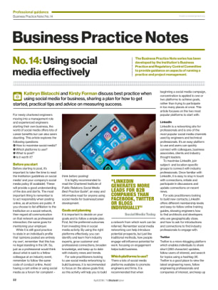 Business Practice Note No. 14: Using social media effectively