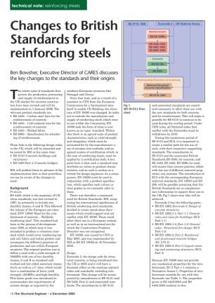 Technical note: Changes to British Standards for reinforcing steels