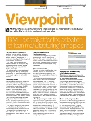 Viewpoint: BIM – a catalyst for the adoption of 'lean manufacturing' principles