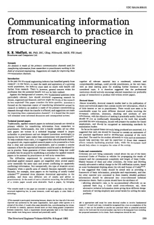 Communicating Information from Research to Practice in Structural Engineering