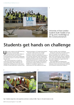 Students get hands-on challenge at the Constructionarium