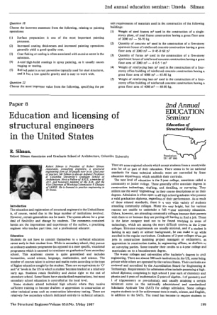 Education and Licensing of Structural Engineers in the United States