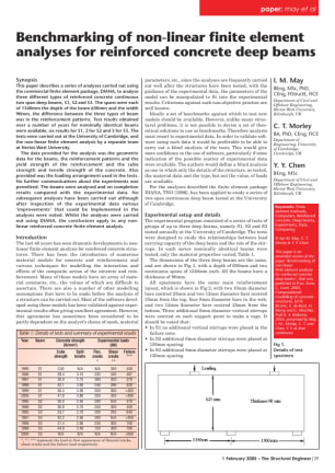 Benchmarking of non-linear finite element analyses for reinforced concrete deep beams