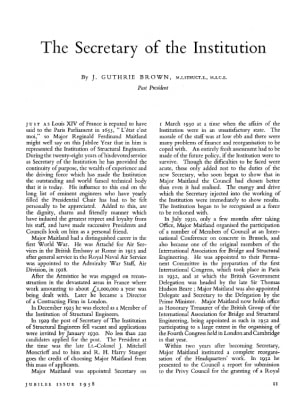 The Secretary of the Institution