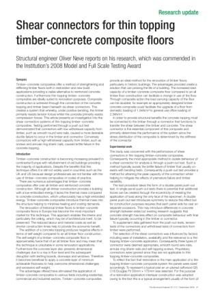 Shear connectors for thin topping timber-concrete composite floors