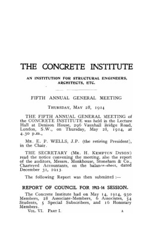 Report of Council for 1913-14 session
