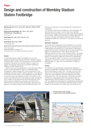 Design and construction of Wembley Stadium Station Footbridge