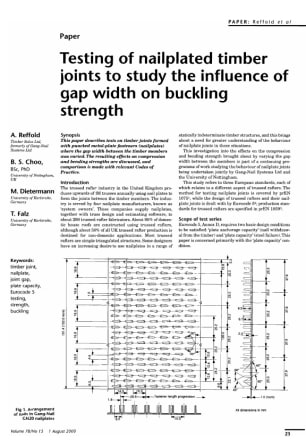 Testing of Nailplated Timber Joints to Study the Influence of Gap Width on Buckling Strength
