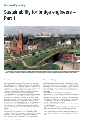 Sustainability for bridge engineers - Part 1 - The Institution of