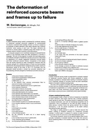 The Deformation of Reinforced Concrete Beams and Frames up to Failure