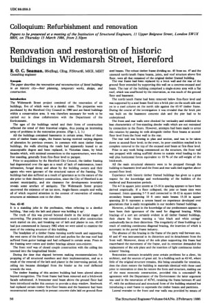 Colloquium: Refurbishment and Renovation. Renovation and Restoration of Historic Buildings in Widema