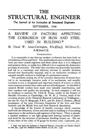 A Review of Factors Affecting the Corrosion of Iron and Steel used in Building