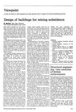 Design of Buildings for Mining Subsidence