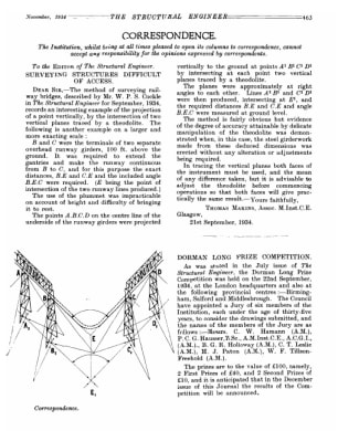 Correspondence. Surveying Structures Difficult of Access