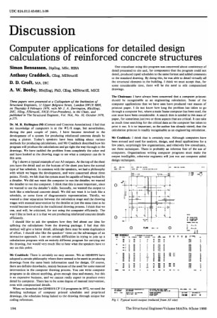 Discussion on Computer Applications for Detailed Design Calculations of Reinforced Concrete Structur