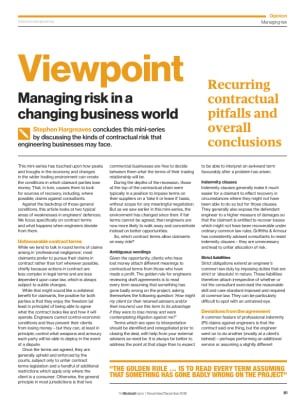 Viewpoint: Managing risk in a changing business world – Recurring contractual pitfalls and overall conclusions