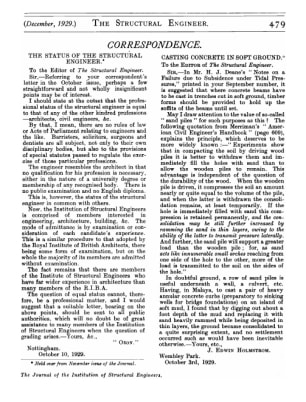 Correspondence The Status of the Structural Engineer