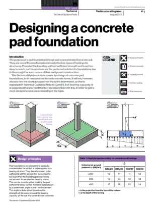 Technical Guidance Note (Level 2, No. 7): Designing a concrete pad foundation